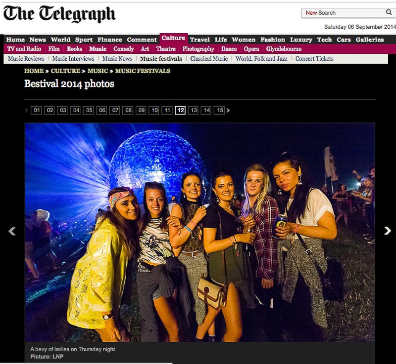 Bestival 2014 image usage - Telegraph online 5/9/14
